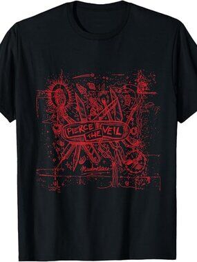 "Pierce The Veil - Misadventures Cover in Red Print T-Shirt